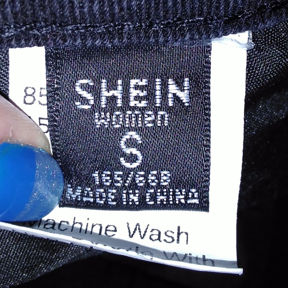 Shein High Waisted Distressed Black Jeans - Picture 7 of 12